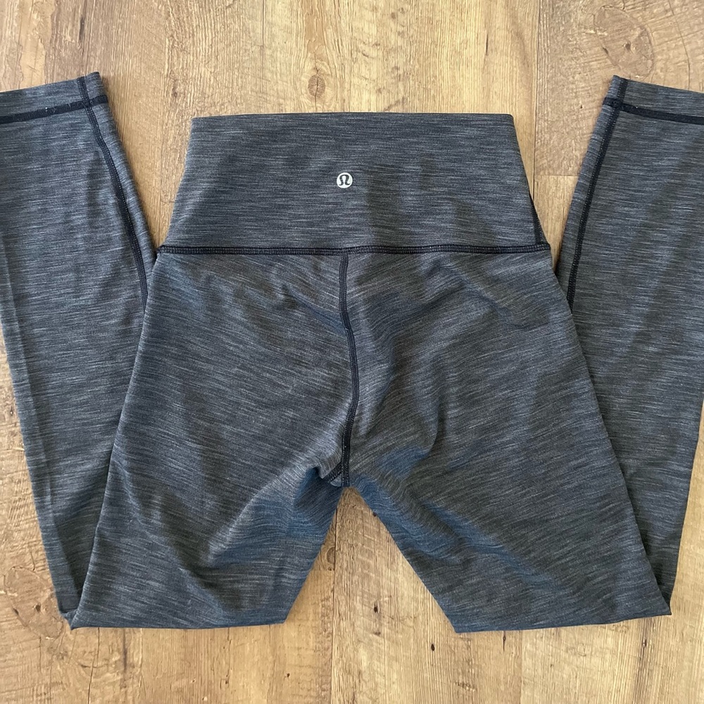 Lululemon leggings! dark grey, long cropped, size 4